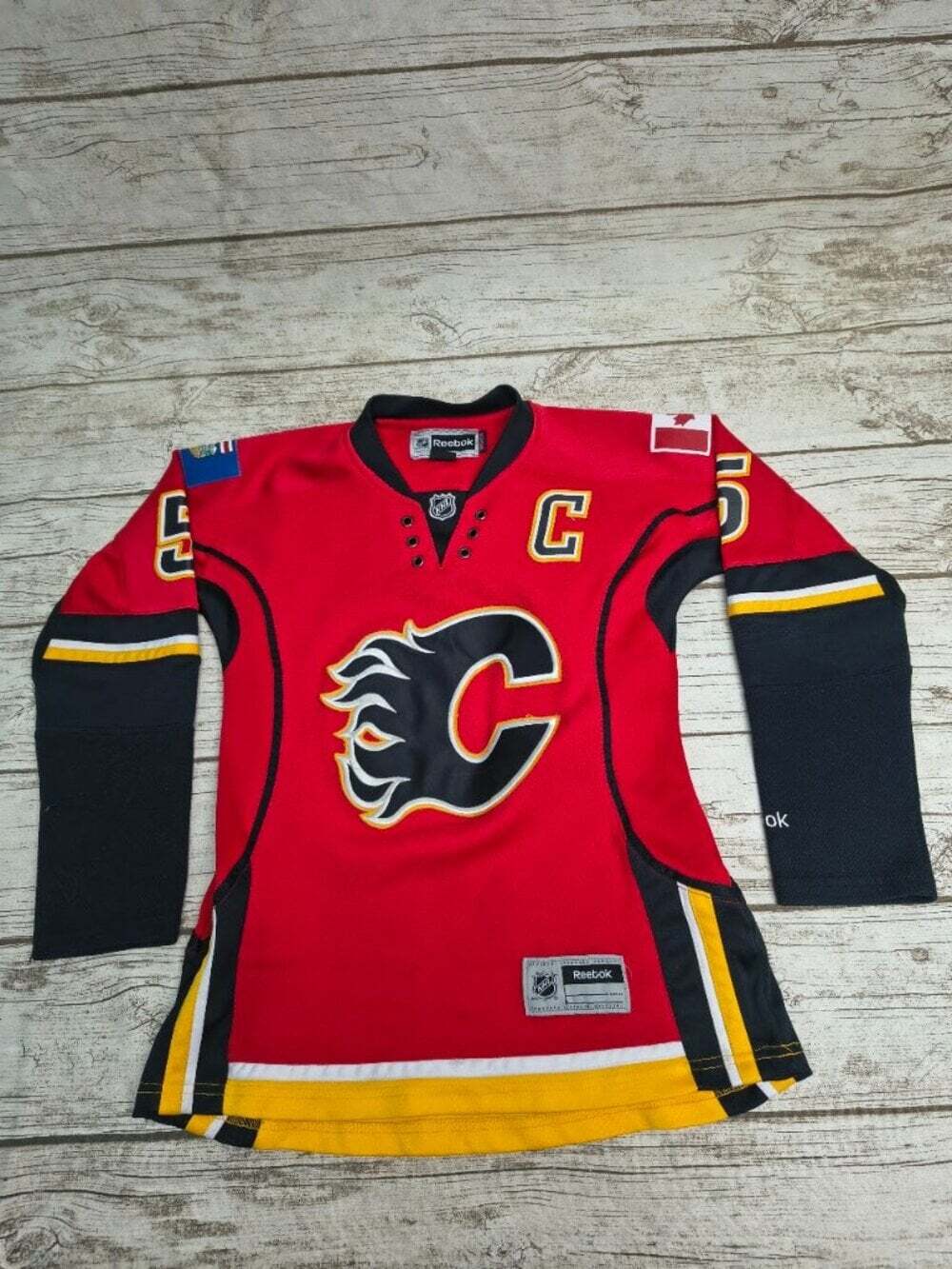Calgary Flames Mark Giordano #5 Reebok NHL Captain Jersey Women XS